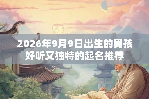 2026年9月9日出生的男孩好听又独特的起名推荐