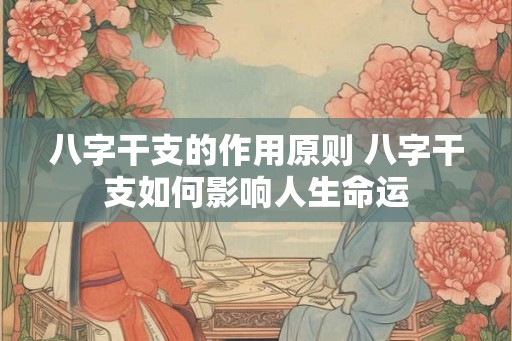 八字干支的作用原则 八字干支如何影响人生命运