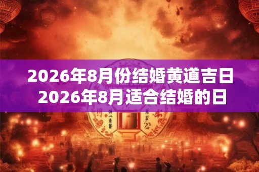2026年8月份结婚黄道吉日 2026年8月适合结婚的日子