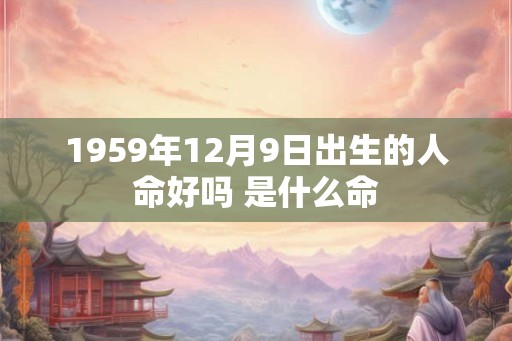 1959年12月9日出生的人命好吗 是什么命