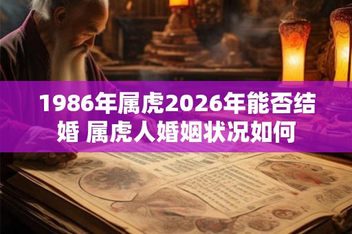 1986年属虎2026年能否结婚 属虎人婚姻状况如何