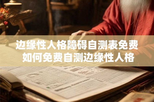 边缘性人格障碍自测表免费 如何免费自测边缘性人格障碍