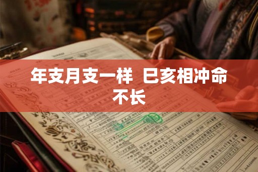 年支月支一样  巳亥相冲命不长