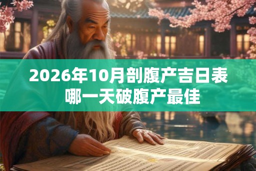 2026年10月剖腹产吉日表  哪一天破腹产最佳