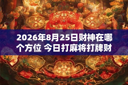 2026年8月25日财神在哪个方位 今日打麻将打牌财运方位