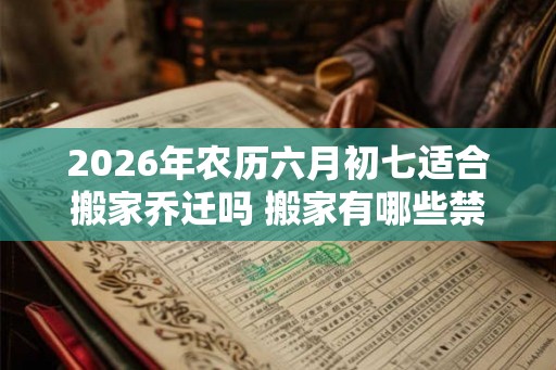 2026年农历六月初七适合搬家乔迁吗 搬家有哪些禁忌