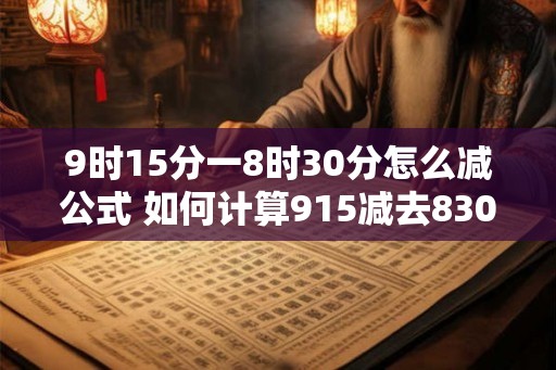 9时15分一8时30分怎么减公式 如何计算915减去830