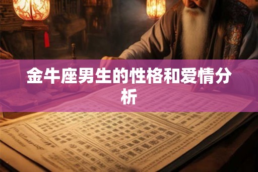 金牛座男生的性格和爱情分析