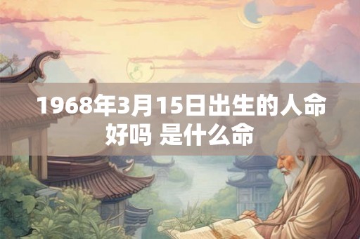 1968年3月15日出生的人命好吗 是什么命