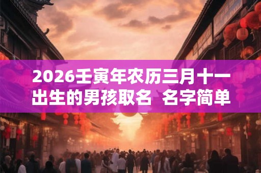 2026壬寅年农历三月十一出生的男孩取名 名字简单大气 2026壬寅年农历三月十一出生的男孩取名 名字简单大气