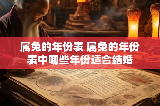 属兔的年份表 属兔的年份表中哪些年份适合结婚