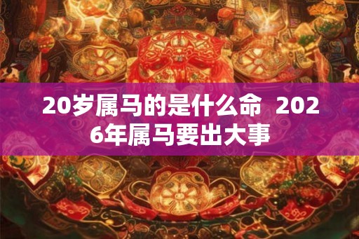 20岁属马的是什么命  2026年属马要出大事