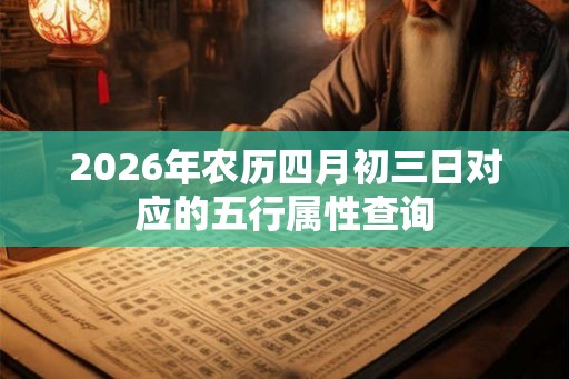 2026年农历四月初三日对应的五行属性查询