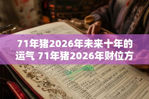 71年猪2026年未来十年的运气 71年猪2026年财位方向