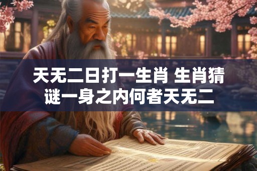 天无二日打一生肖 生肖猜谜一身之内何者天无二 天无二日打一生肖 生肖猜谜一身之内何者天无二