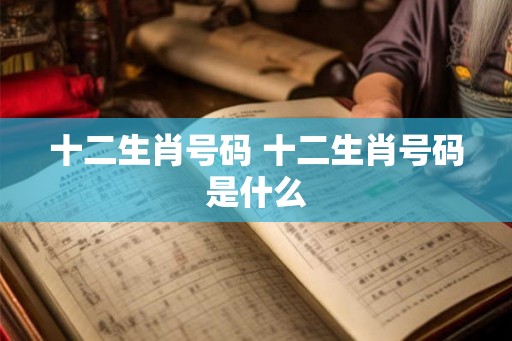 十二生肖号码 十二生肖号码是什么