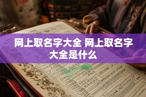 网上取名字大全 网上取名字大全是什么