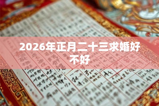 2026年正月二十三求婚好不好