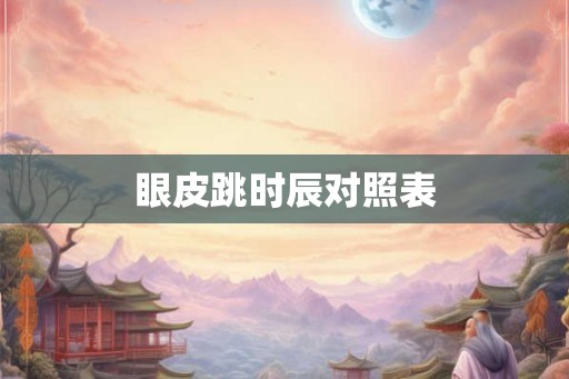 眼皮跳时辰对照表