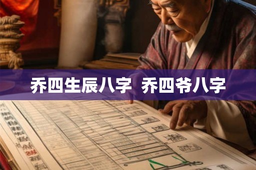 乔四生辰八字  乔四爷八字
