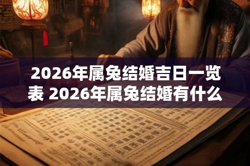 2026年属兔结婚吉日一览表 2026年属兔结婚有什么禁忌