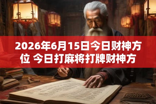 2026年6月15日今日财神方位 今日打麻将打牌财神方位