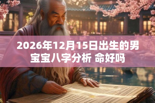 2026年12月15日出生的男宝宝八字分析 命好吗