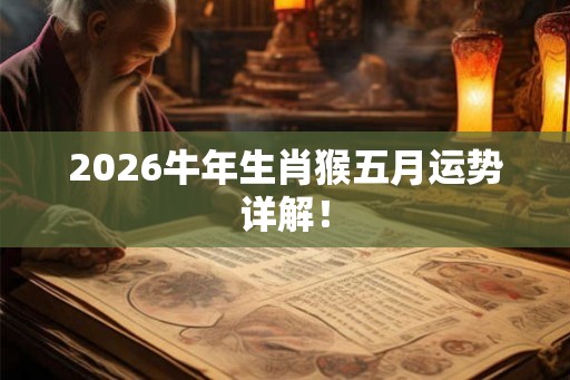 2026牛年生肖猴五月运势详解！