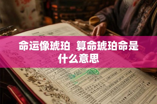 命运像琥珀  算命琥珀命是什么意思