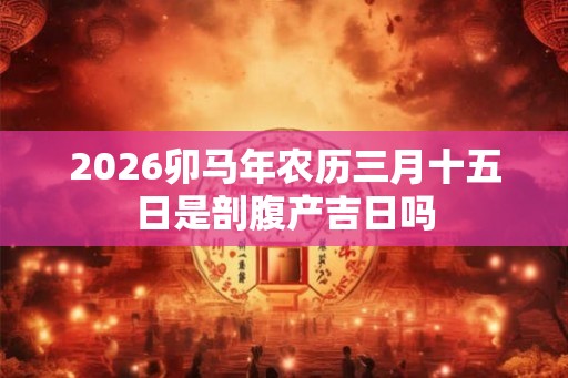 2026卯马年农历三月十五日是剖腹产吉日吗