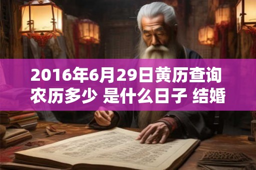 2016年6月29日黄历查询 农历多少 是什么日子 结婚吉时