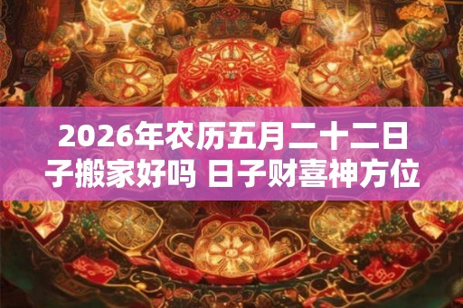 2026年农历五月二十二日子搬家好吗 日子财喜神方位
