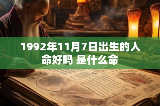 1992年11月7日出生的人命好吗 是什么命