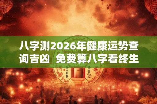 八字测2026年健康运势查询吉凶 免费算八字看终生运程 八字测2026年健康运势查询吉凶 免费算八字看终生运程