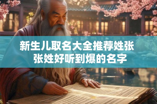 新生儿取名大全推荐姓张  张姓好听到爆的名字