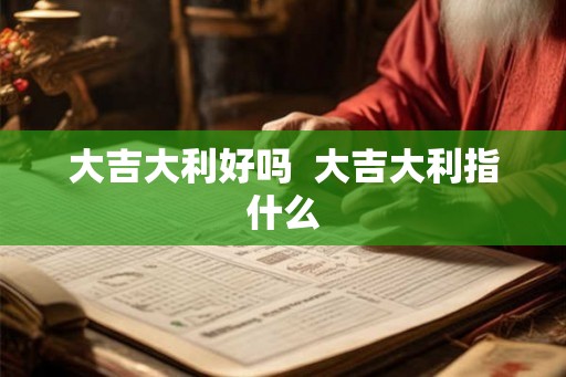 大吉大利好吗  大吉大利指什么