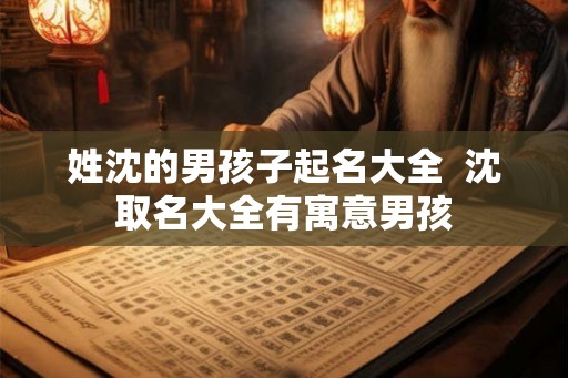 姓沈的男孩子起名大全  沈取名大全有寓意男孩