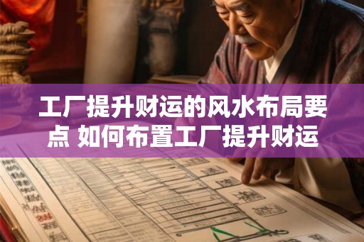 工厂提升财运的风水布局要点 如何布置工厂提升财运