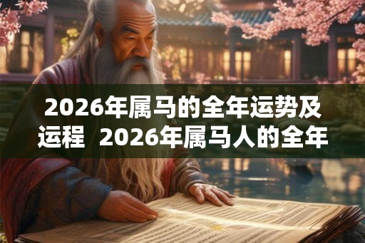 2026年属马的全年运势及运程  2026年属马人的全年每月运势