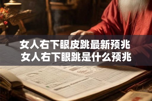 女人右下眼皮跳最新预兆 女人右下眼跳是什么预兆