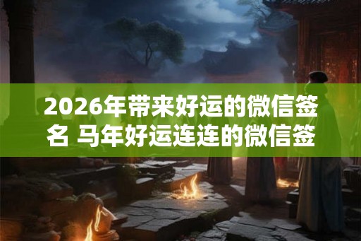 2026年带来好运的微信签名 马年好运连连的微信签名