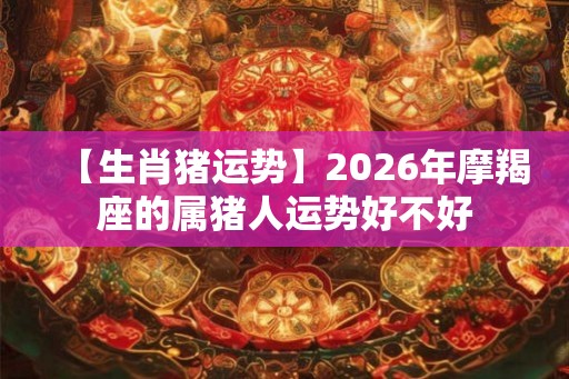 【生肖猪运势】2026年摩羯座的属猪人运势好不好