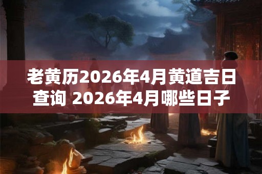 老黄历2026年4月黄道吉日查询 2026年4月哪些日子是黄道吉日