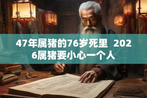 47年属猪的76岁死里  2026属猪要小心一个人