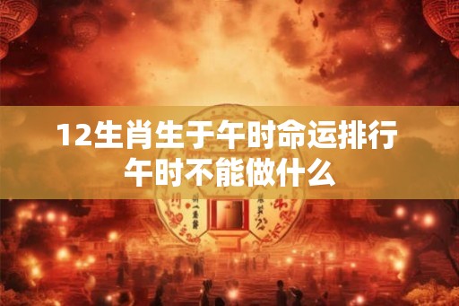 12生肖生于午时命运排行 午时不能做什么