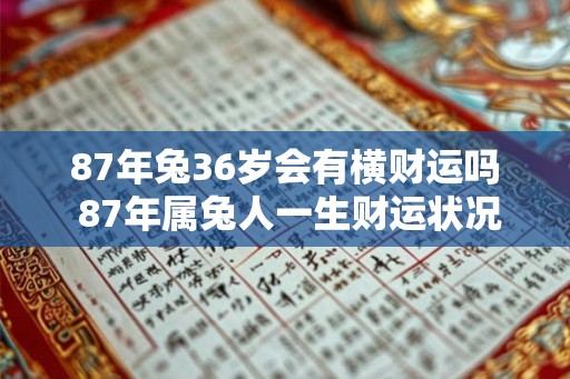 87年兔36岁会有横财运吗 87年属兔人一生财运状况