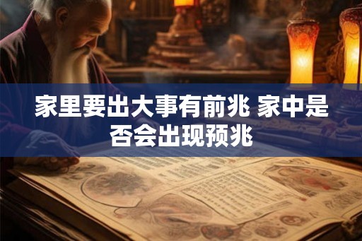 家里要出大事有前兆 家中是否会出现预兆