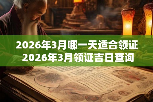 2026年3月哪一天适合领证 2026年3月领证吉日查询