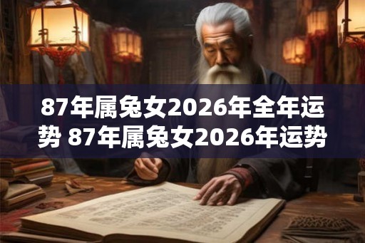 87年属兔女2026年全年运势 87年属兔女2026年运势如何