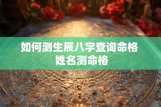如何测生辰八字查询命格 姓名测命格 如何测生辰八字查询命格 姓名测命格